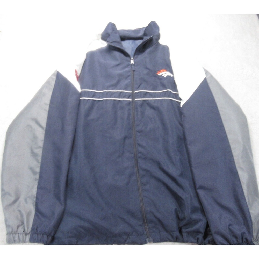 Denver Broncos Jacket Men XL Dunbrooke Blue Colorblock Adjustable Hem Full Zip